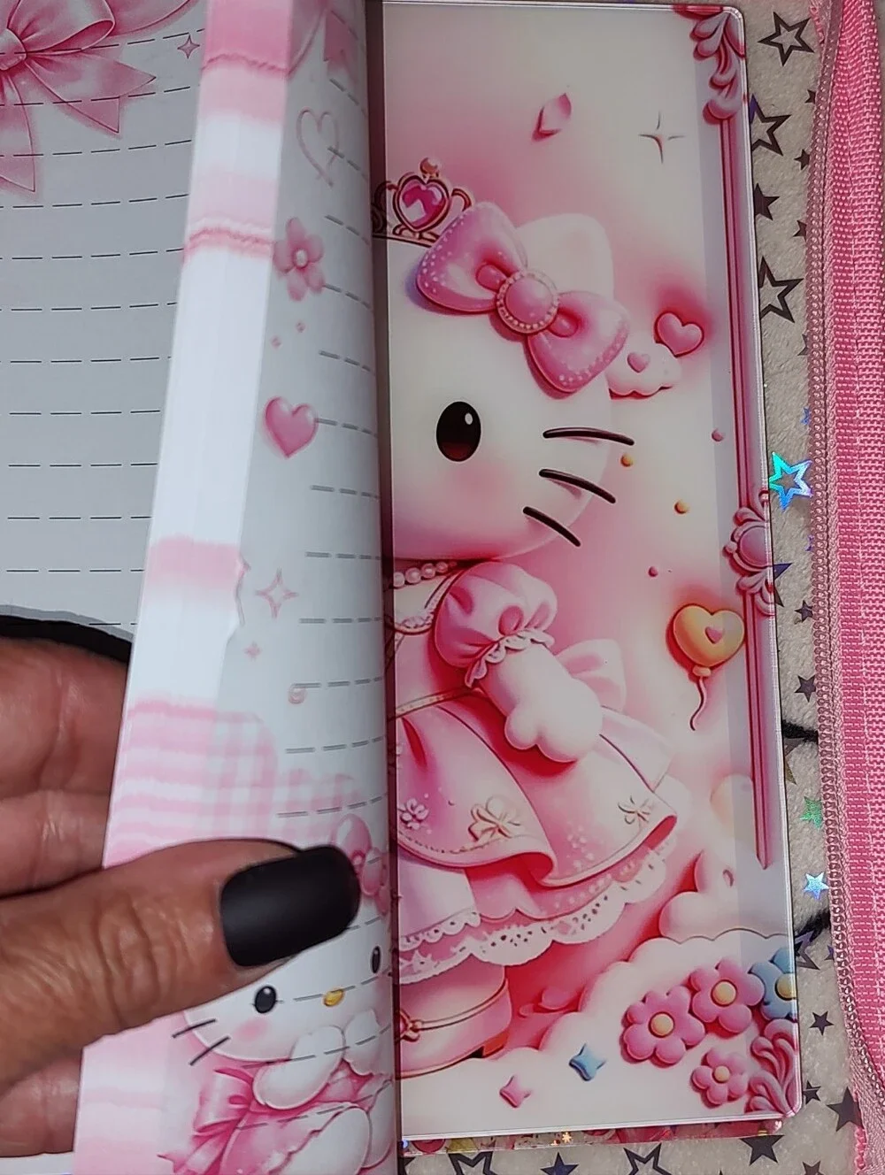 New! A5 Size Hello Kitty Shaker Notebook With Paper,Divider & Protective Cover